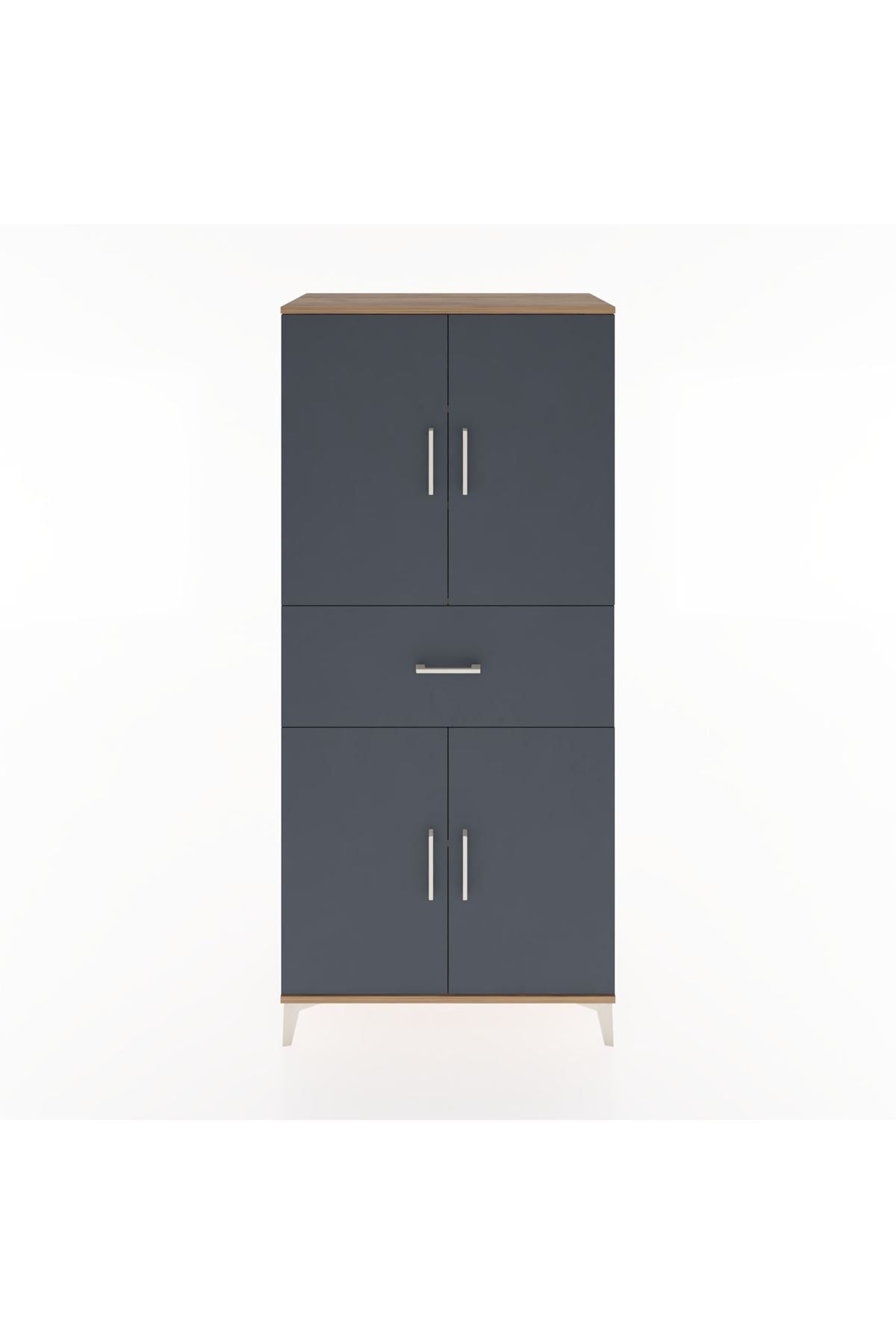 Hyperion Dolap 4 Raflı Tek Çekmeceli 4 Kapaklı 88x44x195 - S60M001V8B