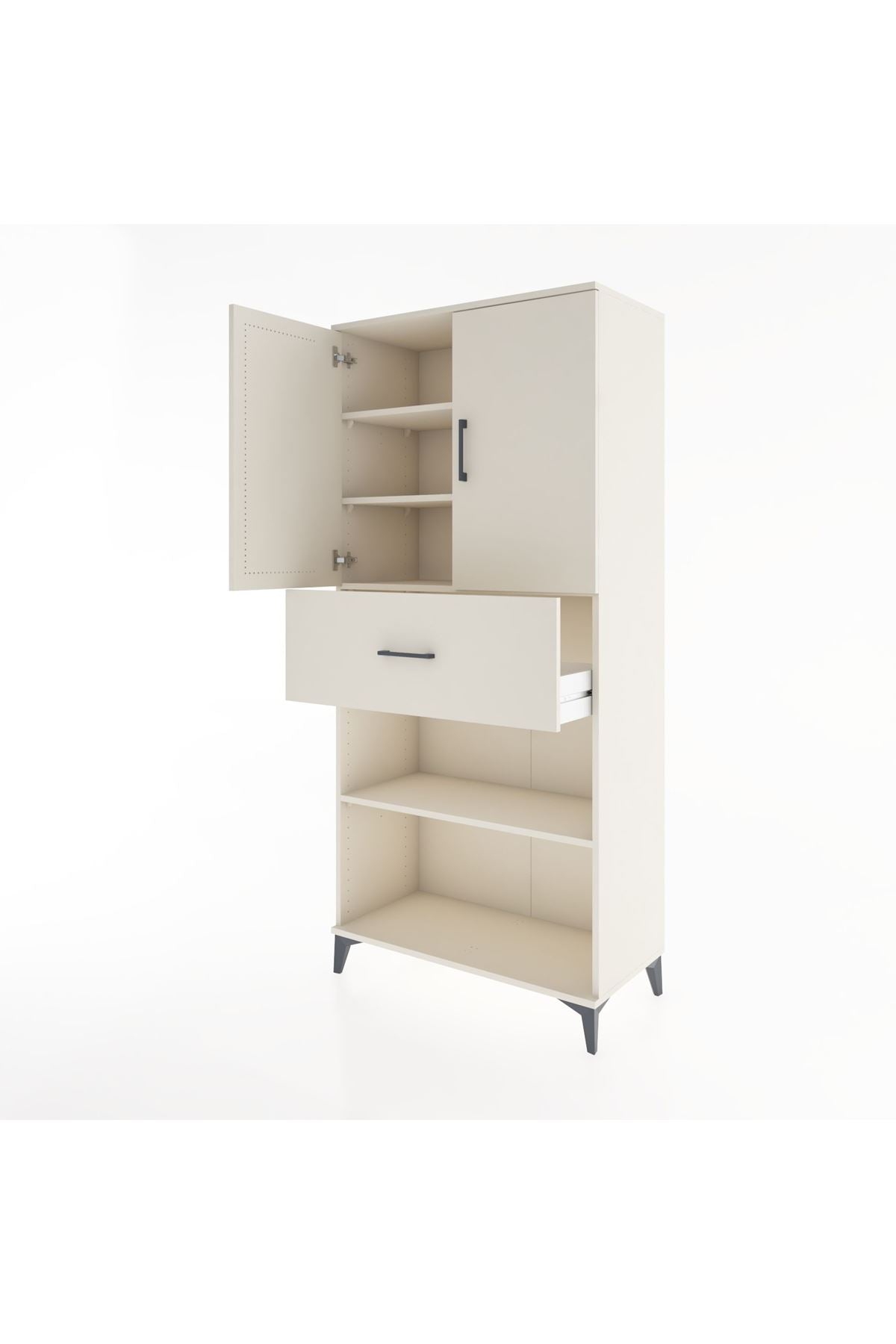 Hyperion Dolap 4 Raflı Tek Çekmeceli 2 Kapaklı 88x44x195 - S60M002V1B