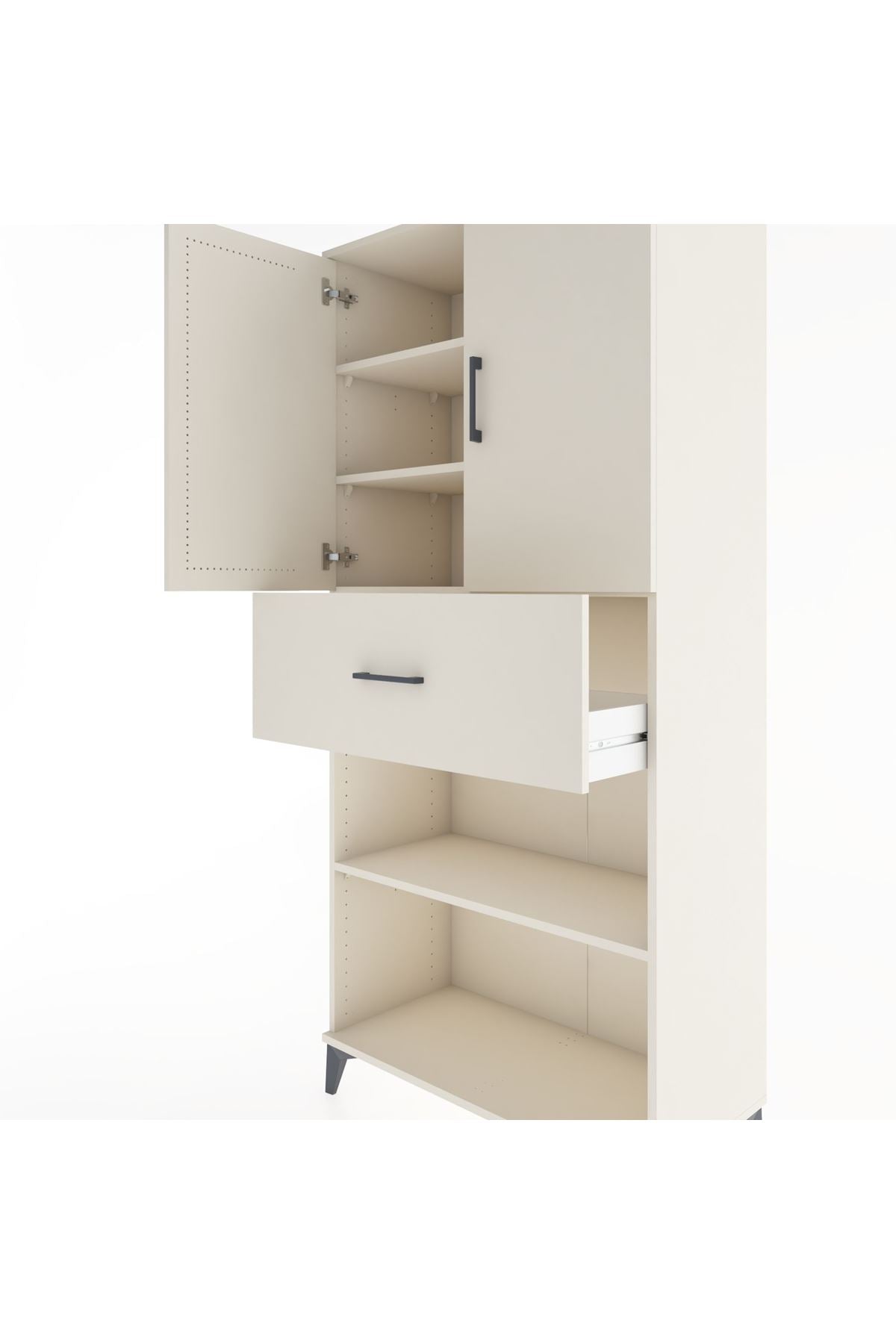 Hyperion Dolap 4 Raflı Tek Çekmeceli 2 Kapaklı 88x44x195 - S60M002V1B