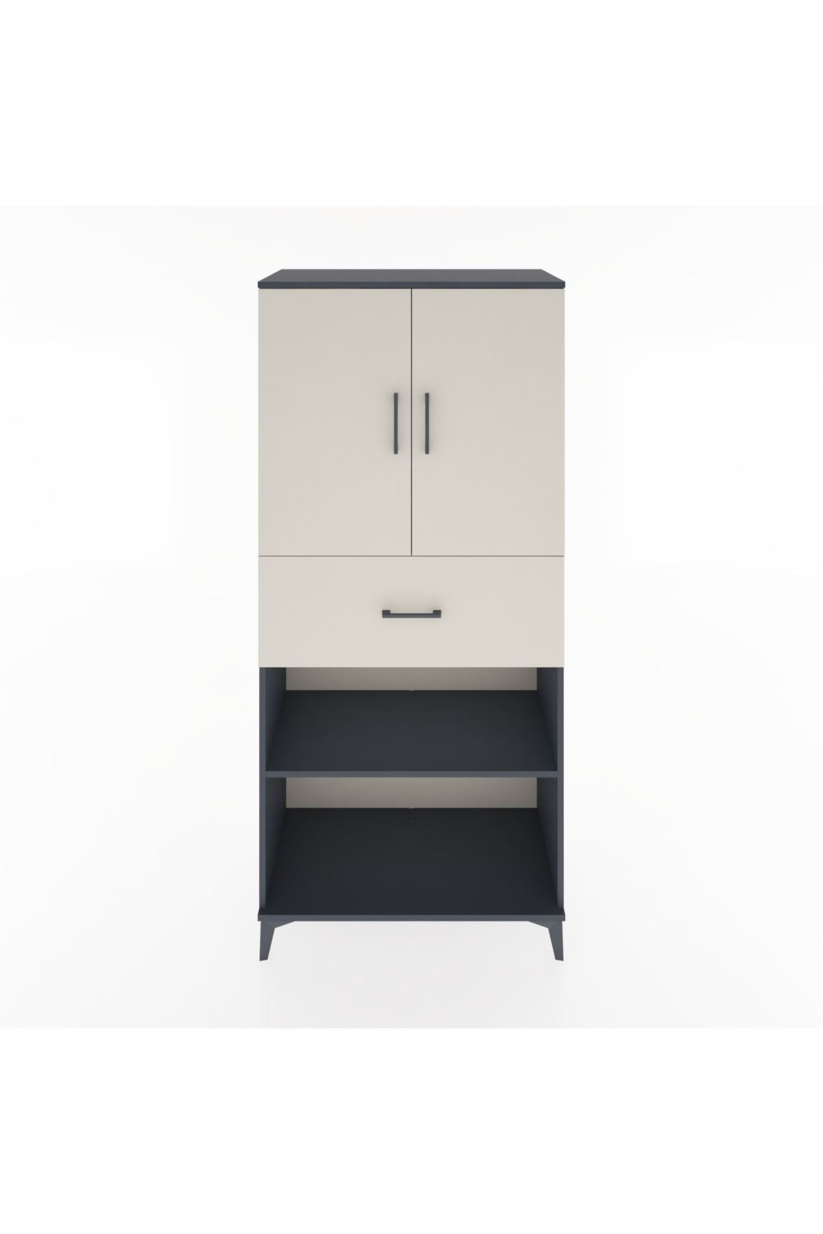 Hyperion Dolap 4 Raflı Tek Çekmeceli 2 Kapaklı 88x44x195 - S60M002V4B