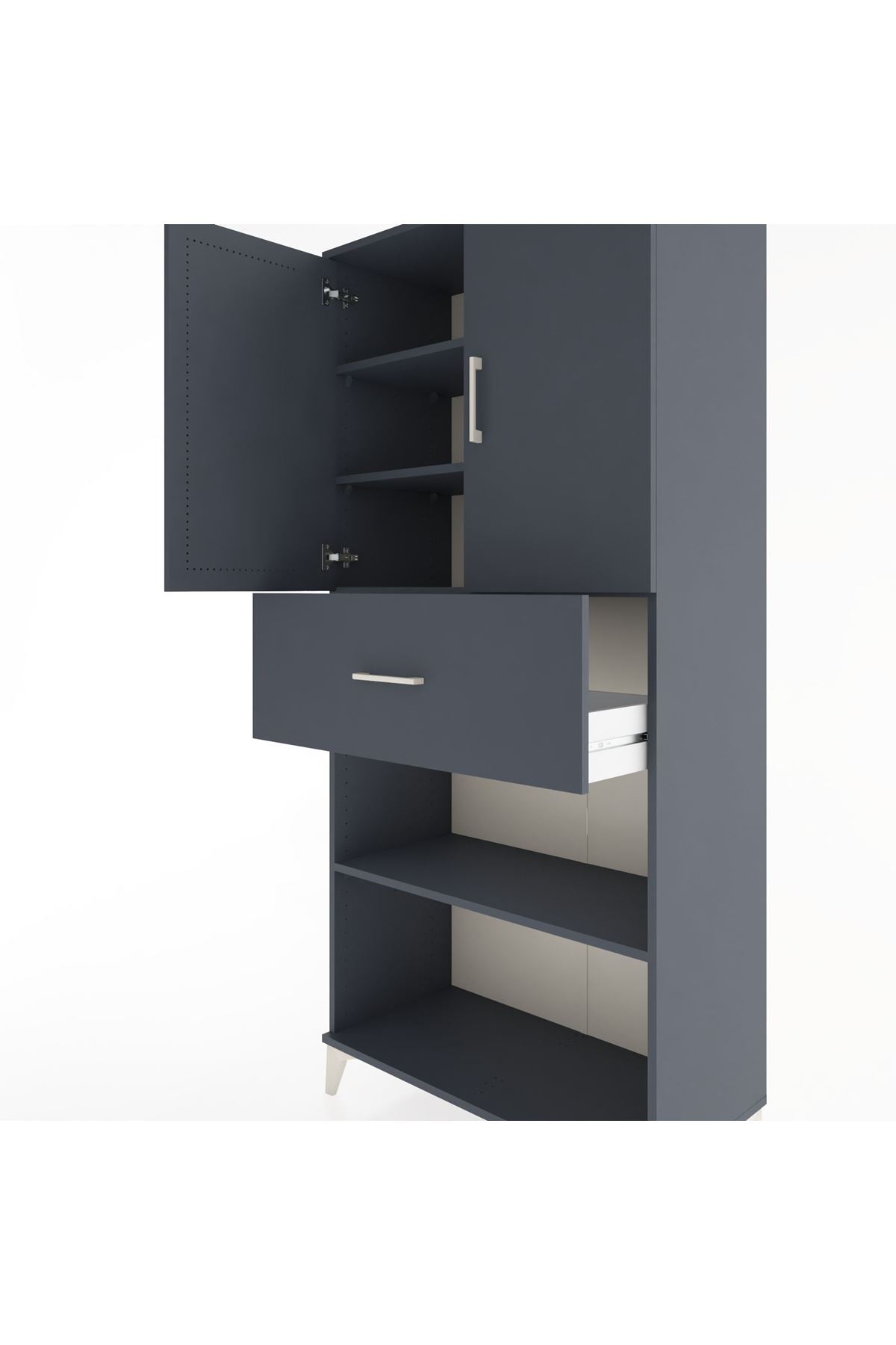 Hyperion Dolap 4 Raflı Tek Çekmeceli 2 Kapaklı 88x44x195 - S60M002V5B