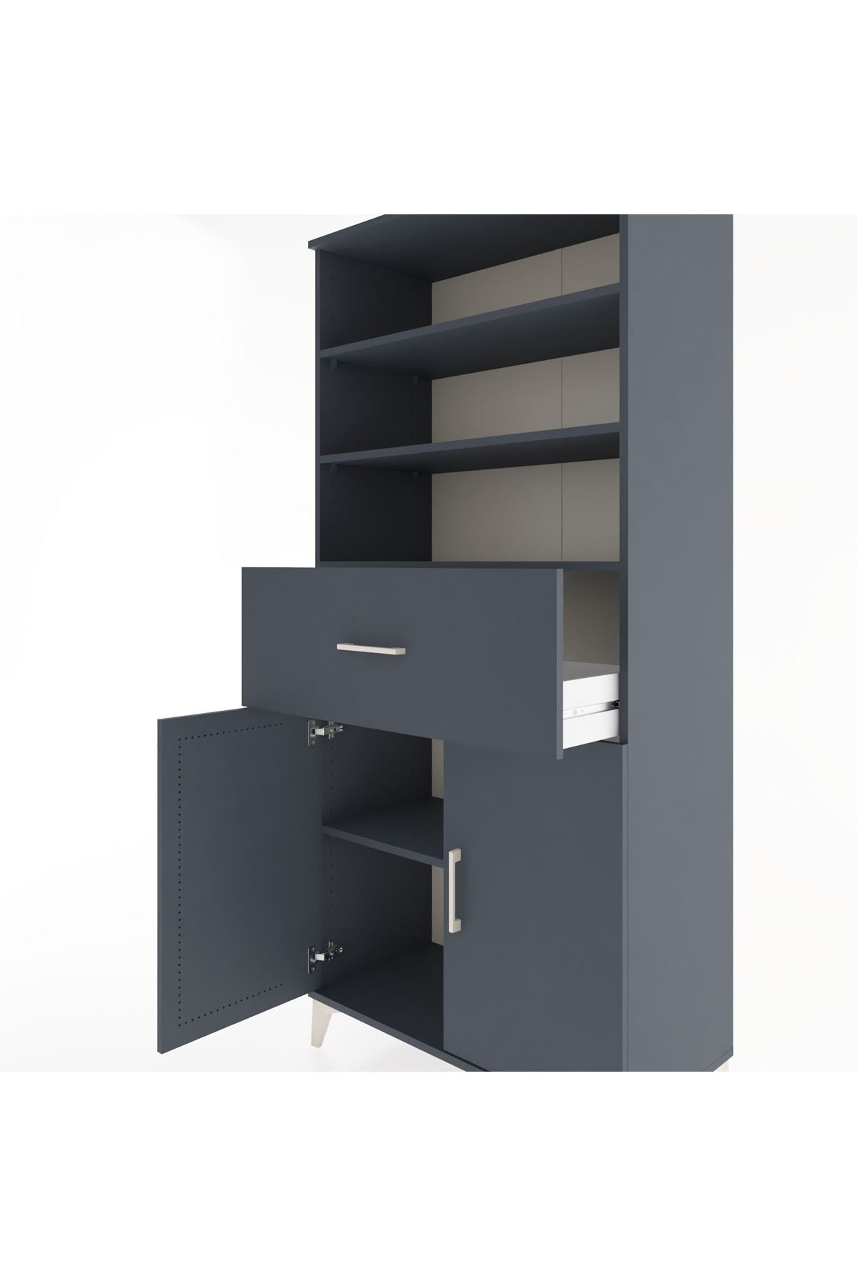 Hyperion Dolap 4 Raflı Tek Çekmeceli 2 Kapaklı 88x44x195 - S60M003V5B