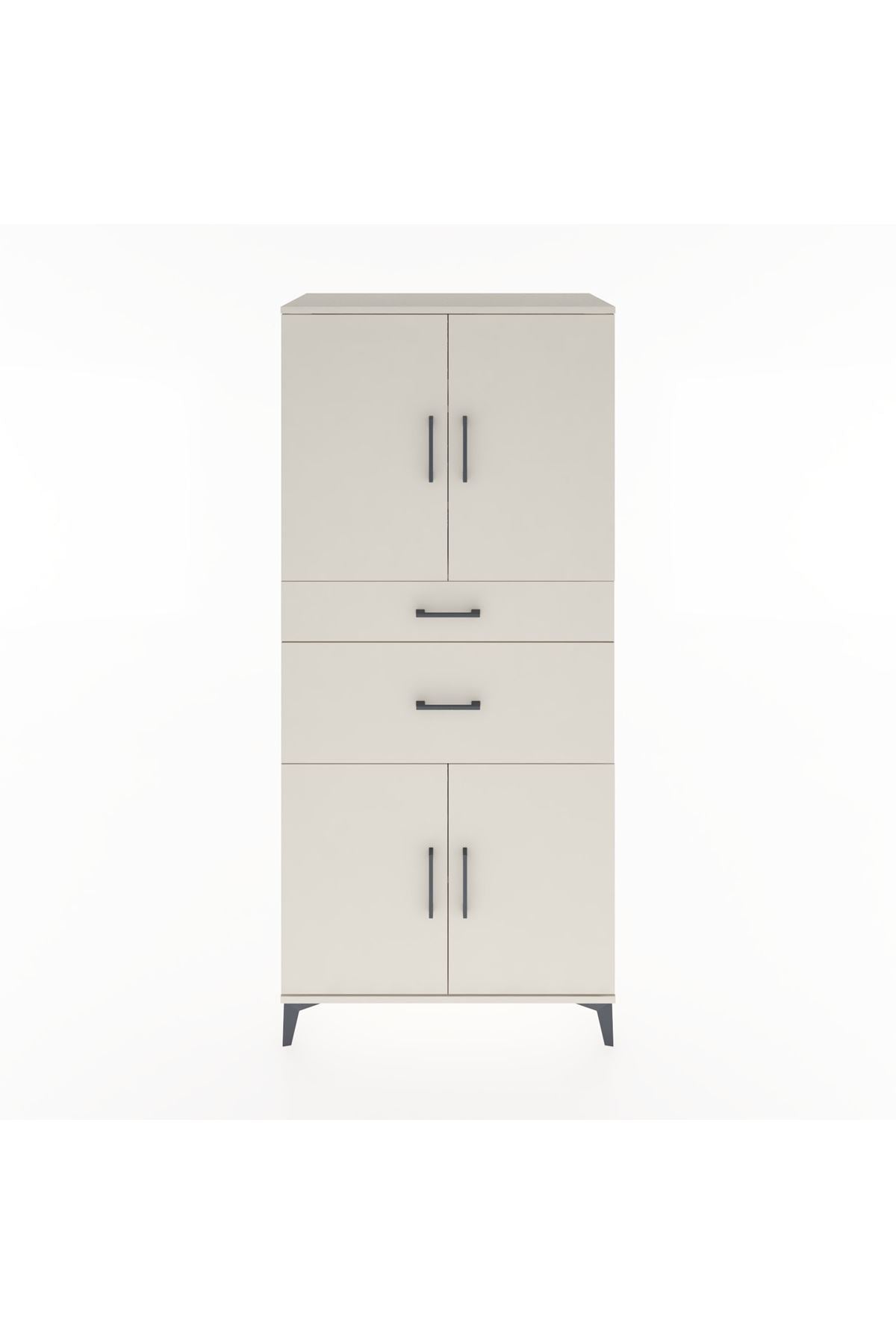 Hyperion Dolap 4 Raflı 2 Çekmeceli 4 Kapaklı 88x44x195 - S60M004V1B