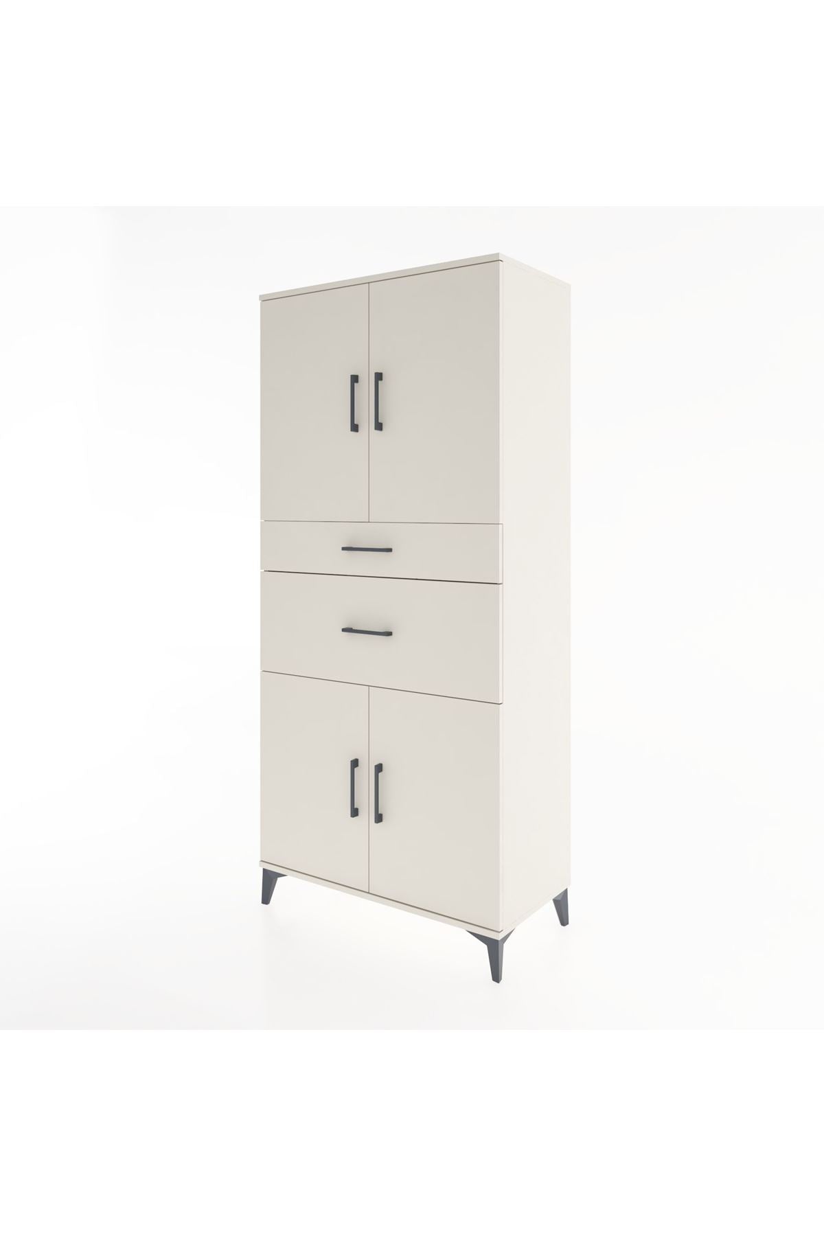 Hyperion Dolap 4 Raflı 2 Çekmeceli 4 Kapaklı 88x44x195 - S60M004V1B