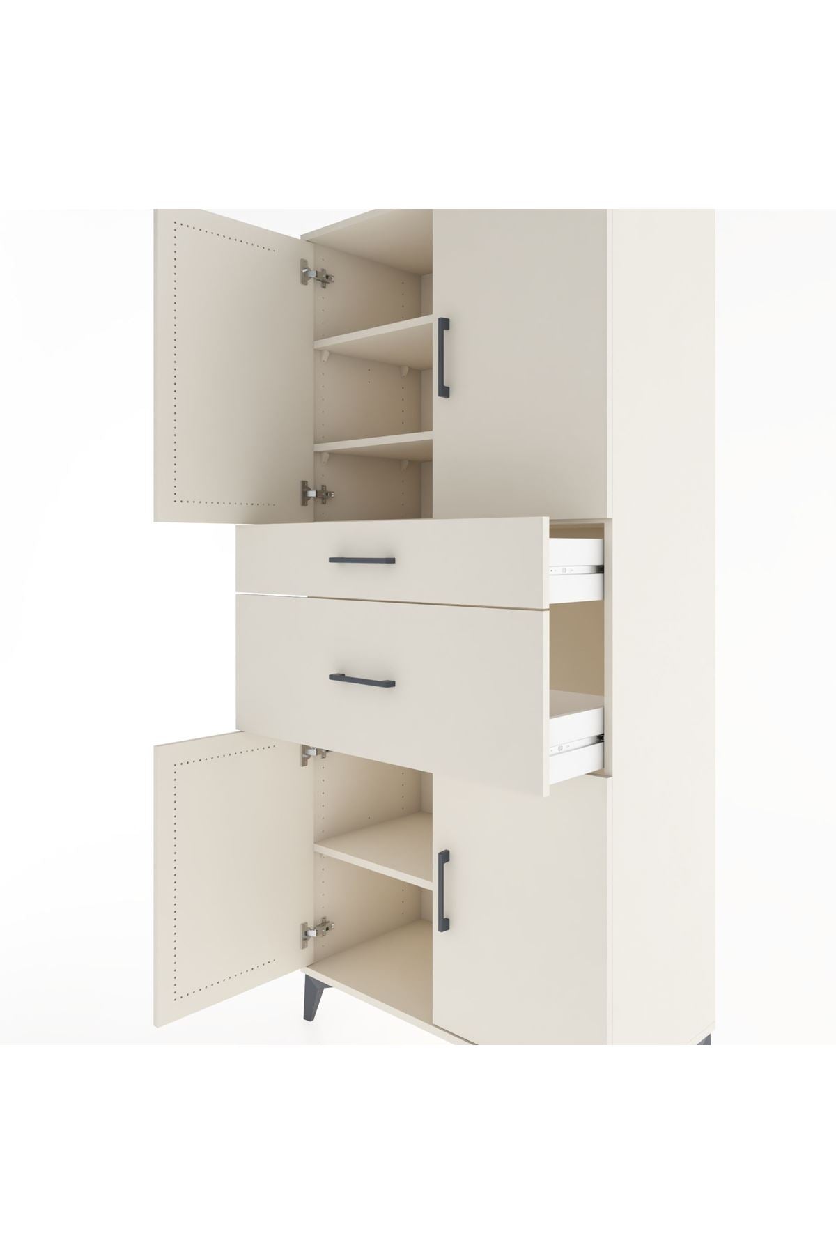 Hyperion Dolap 4 Raflı 2 Çekmeceli 4 Kapaklı 88x44x195 - S60M004V1B