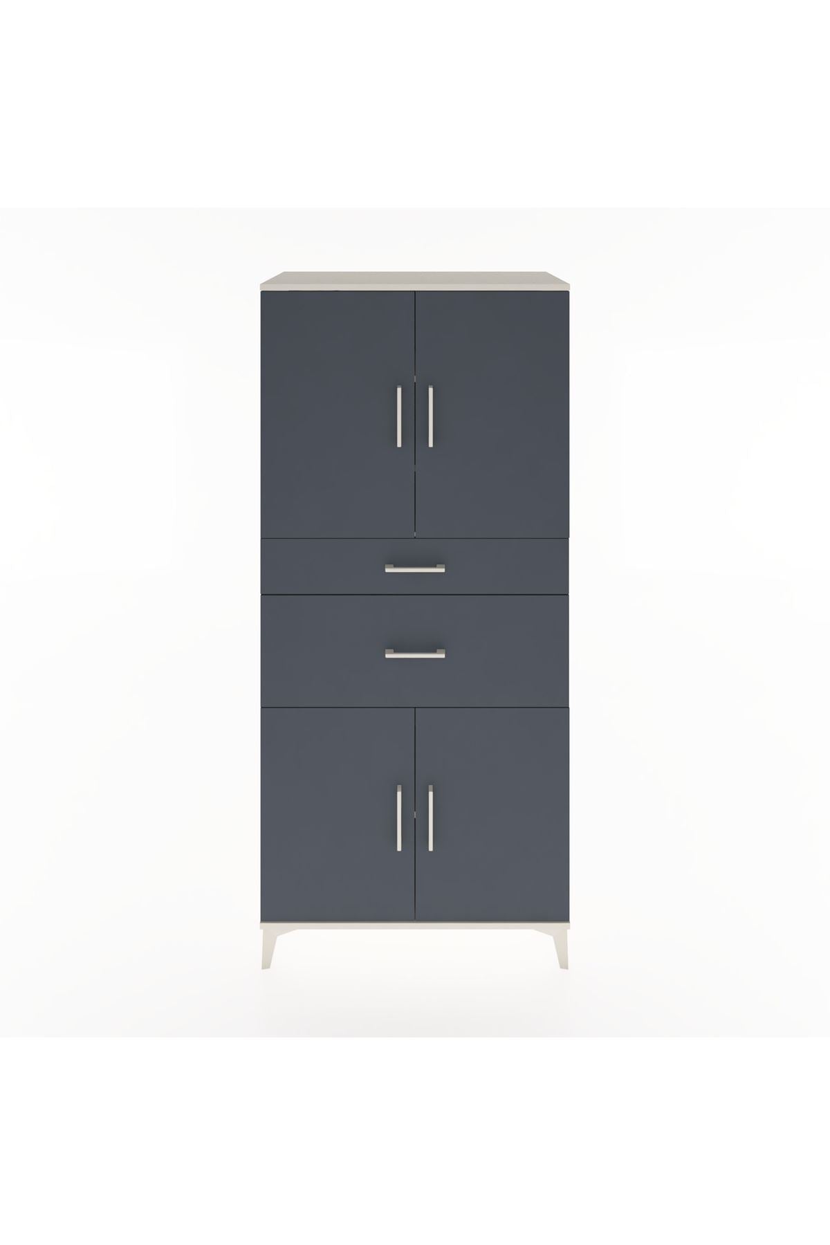 Hyperion Dolap 4 Raflı 2 Çekmeceli 4 Kapaklı 88x44x195 - S60M004V2B