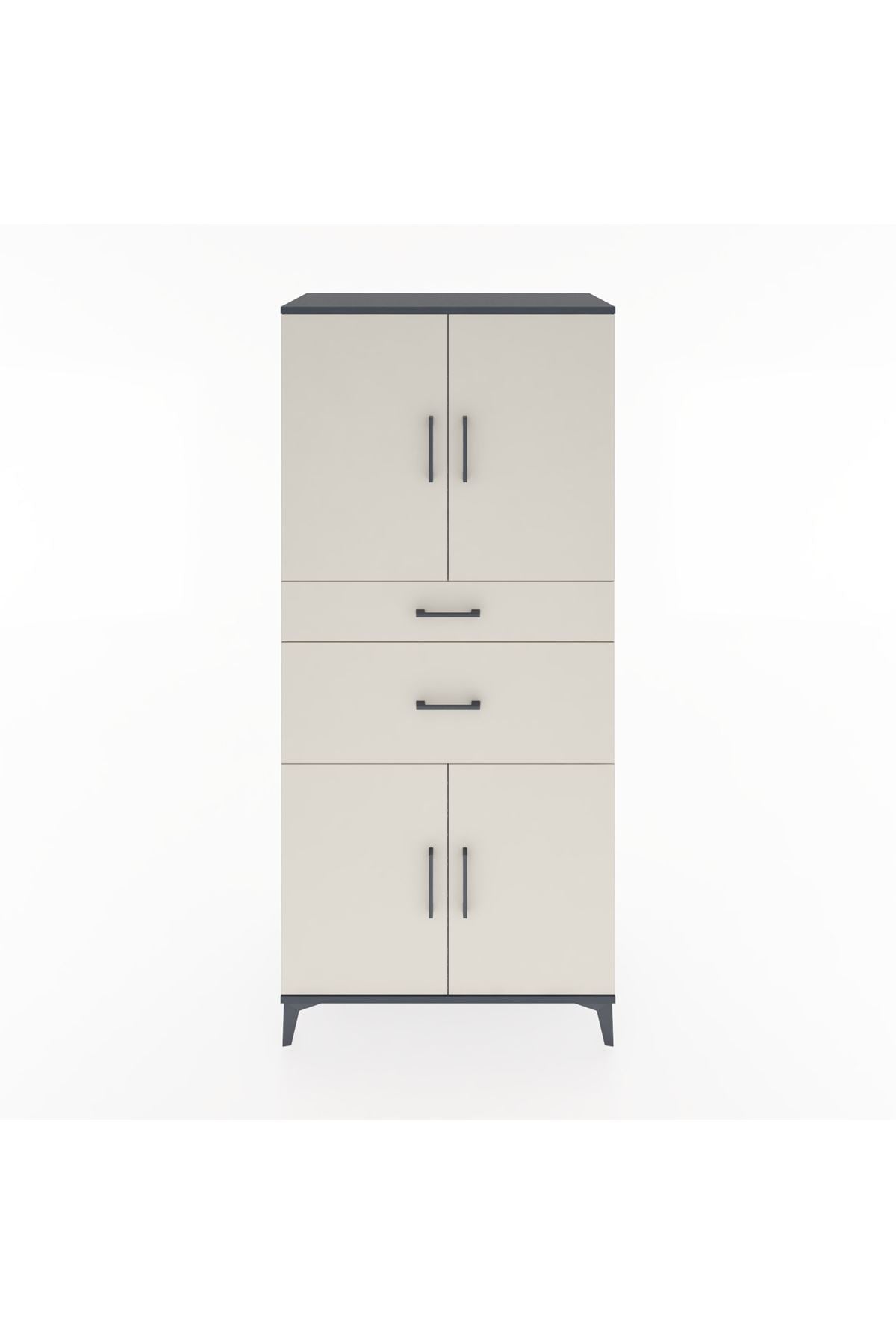 Hyperion Dolap 4 Raflı 2 Çekmeceli 4 Kapaklı 88x44x195 - S60M004V4B