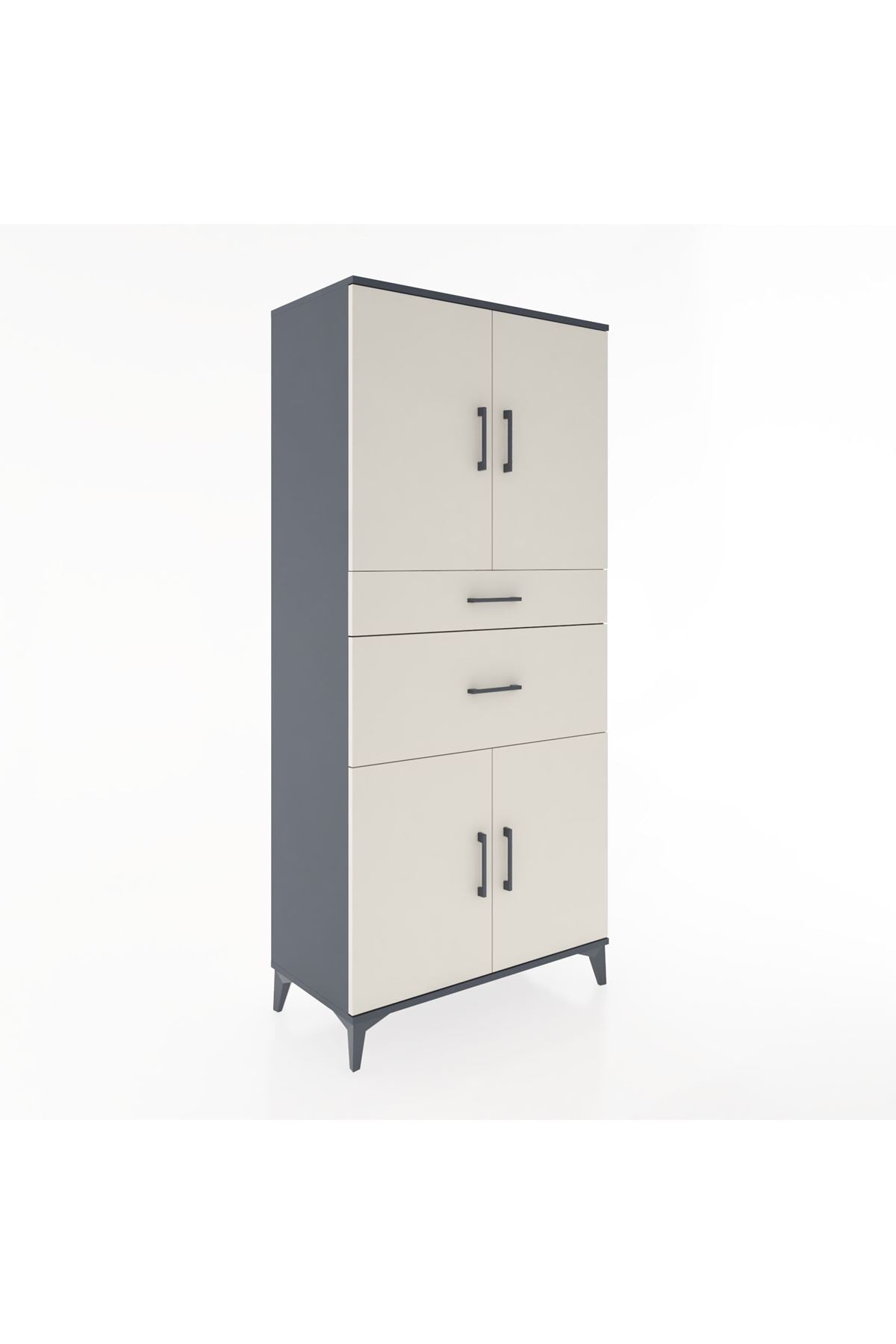 Hyperion Dolap 4 Raflı 2 Çekmeceli 4 Kapaklı 88x44x195 - S60M004V4B