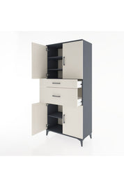 Hyperion Dolap 4 Raflı 2 Çekmeceli 4 Kapaklı 88x44x195 - S60M004V4B
