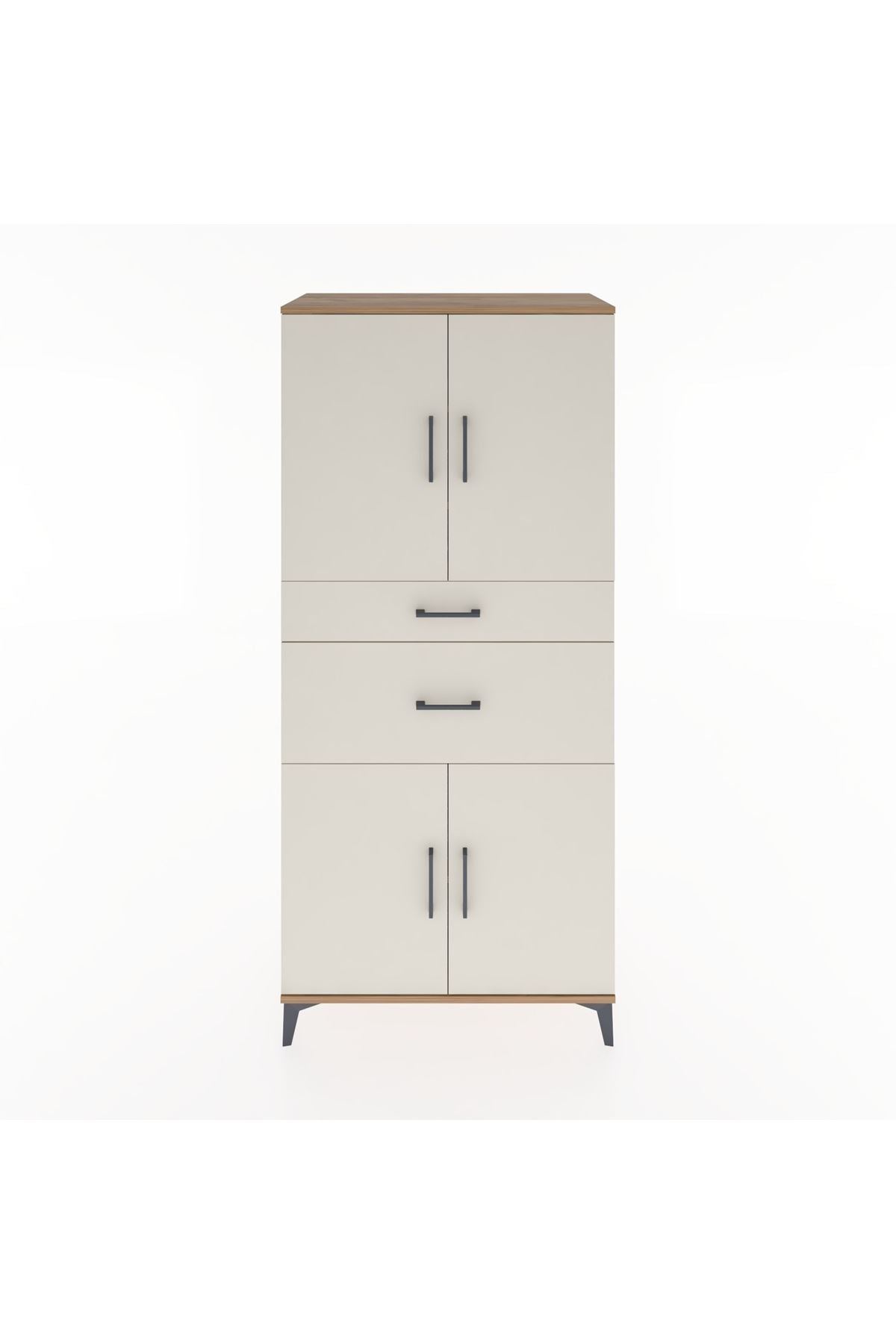 Hyperion Dolap 4 Raflı 2 Çekmeceli 4 Kapaklı 88x44x195 - S60M004V7B