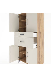 Hyperion Dolap 4 Raflı 2 Çekmeceli 4 Kapaklı 88x44x195 - S60M004V7B