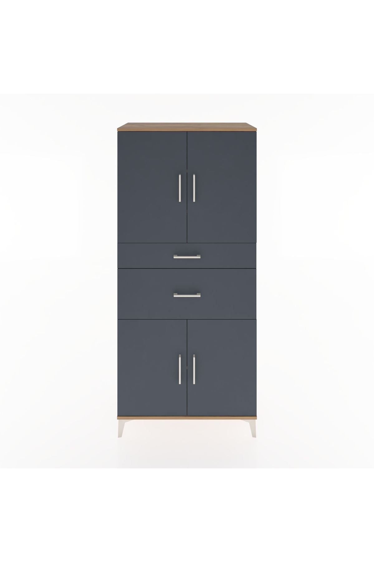 Hyperion Dolap 4 Raflı 2 Çekmeceli 4 Kapaklı 88x44x195 - S60M004V8B