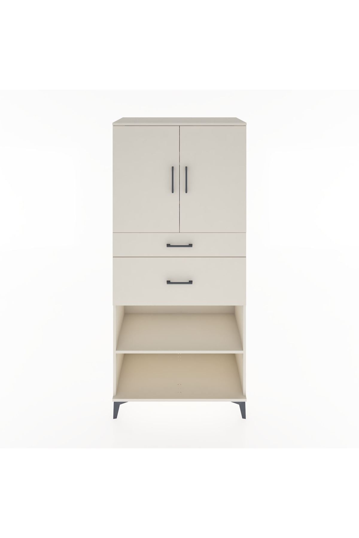 Hyperion Dolap 4 Raflı 2 Çekmeceli 2 Kapaklı 88x44x195 - S60M005V1B
