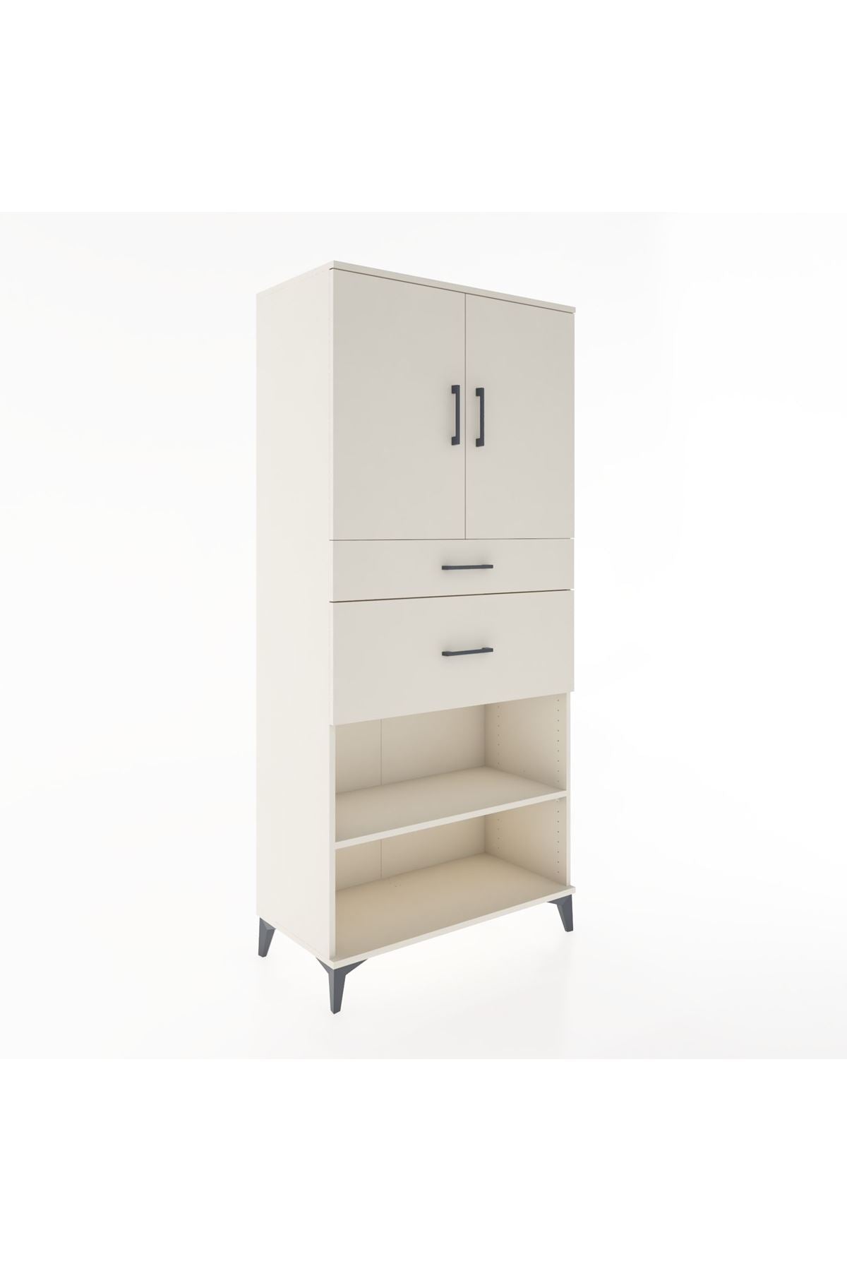 Hyperion Dolap 4 Raflı 2 Çekmeceli 2 Kapaklı 88x44x195 - S60M005V1B