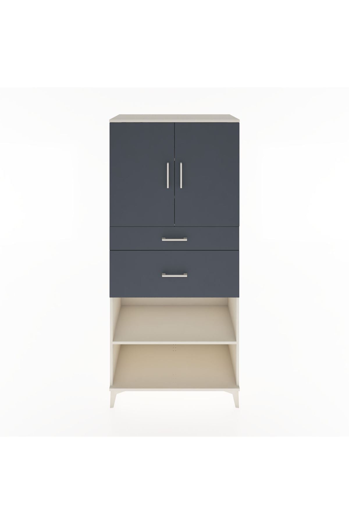 Hyperion Dolap 4 Raflı 2 Çekmeceli 2 Kapaklı 88x44x195 - S60M005V2B