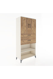 Hyperion Dolap 4 Raflı 2 Çekmeceli 2 Kapaklı 88x44x195 - S60M005V3B
