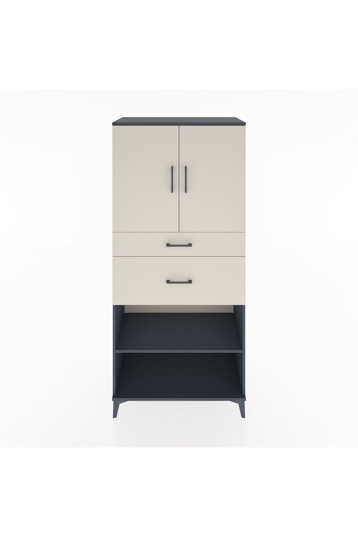 Hyperion Dolap 4 Raflı 2 Çekmeceli 2 Kapaklı 88x44x195 - S60M005V4B