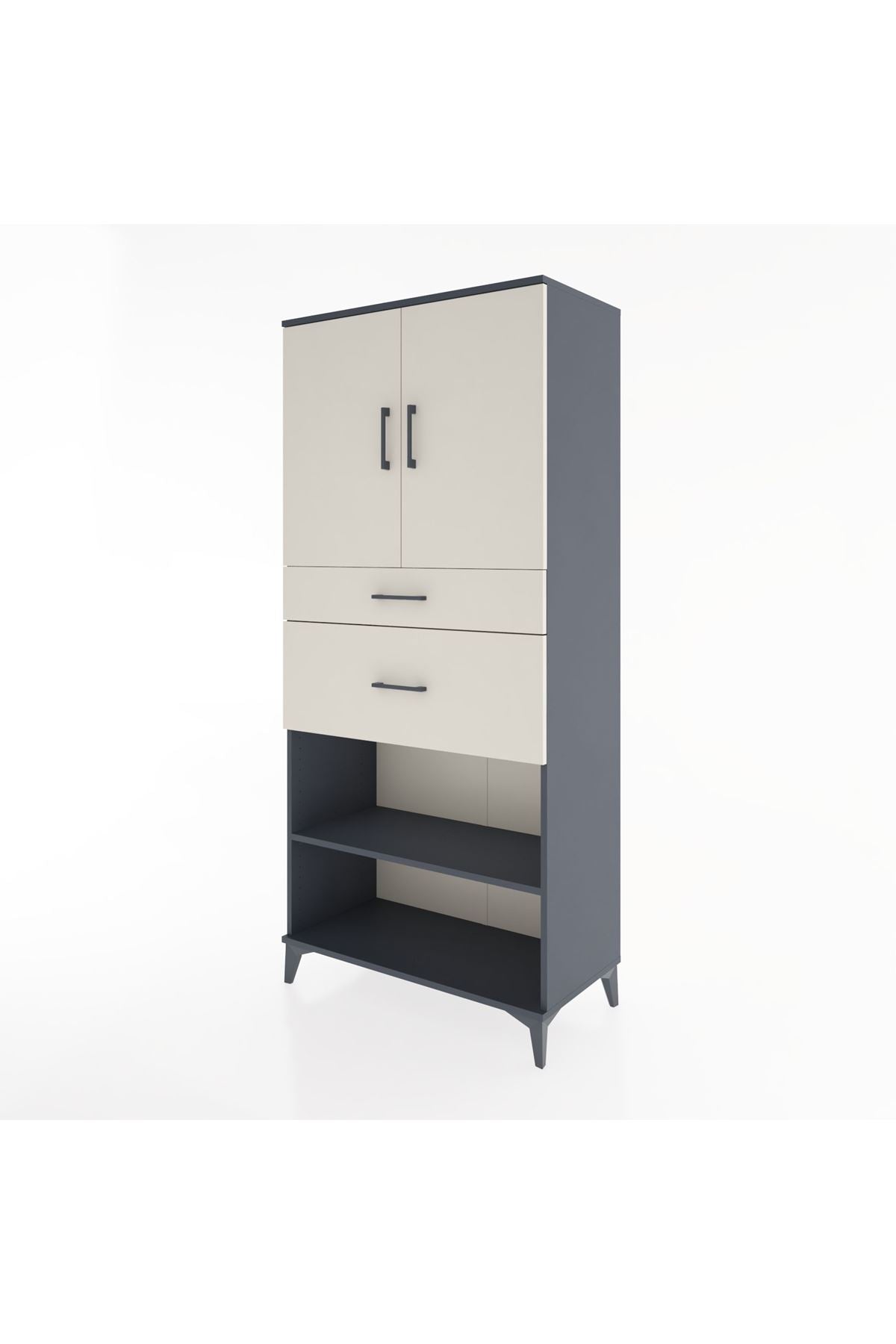 Hyperion Dolap 4 Raflı 2 Çekmeceli 2 Kapaklı 88x44x195 - S60M005V4B