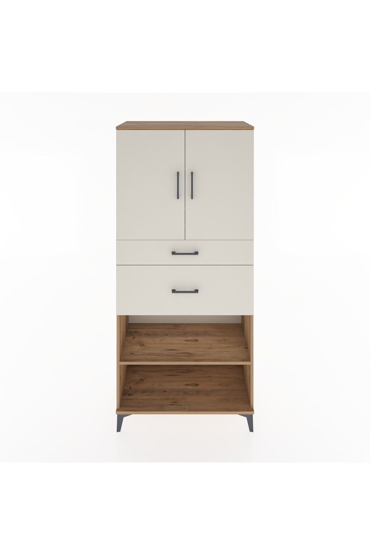 Hyperion Dolap 4 Raflı 2 Çekmeceli 2 Kapaklı 88x44x195 - S60M005V7B