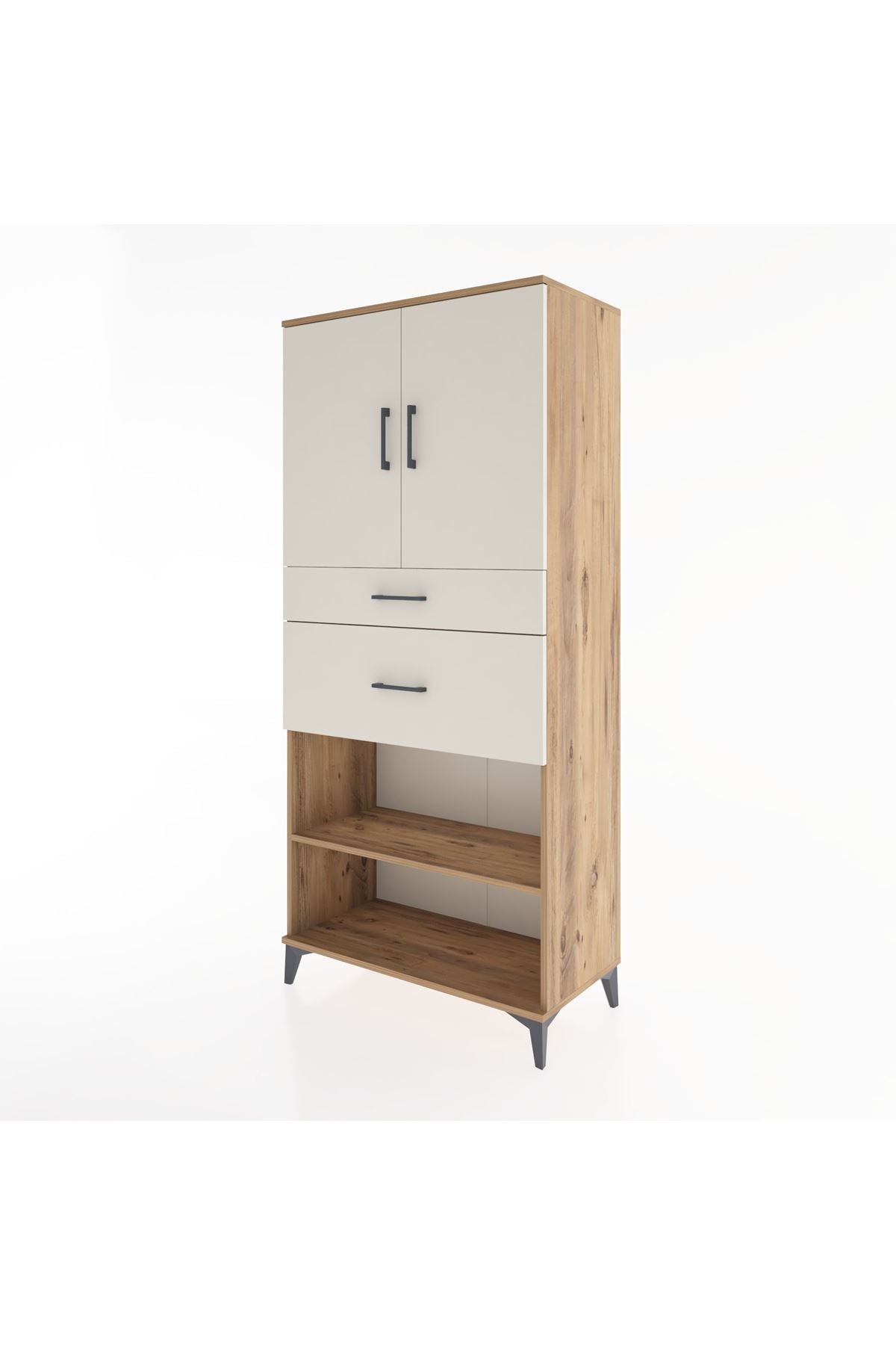 Hyperion Dolap 4 Raflı 2 Çekmeceli 2 Kapaklı 88x44x195 - S60M005V7B