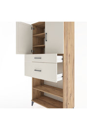 Hyperion Dolap 4 Raflı 2 Çekmeceli 2 Kapaklı 88x44x195 - S60M005V7B