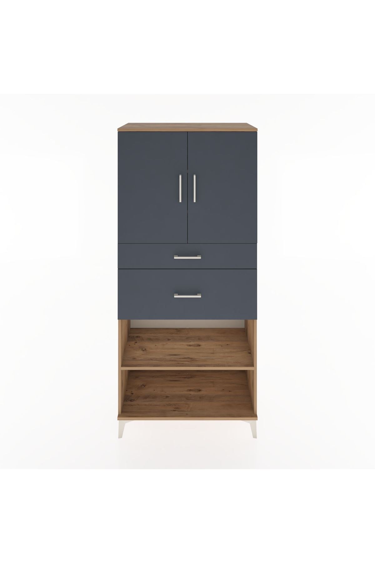 Hyperion Dolap 4 Raflı 2 Çekmeceli 2 Kapaklı 88x44x195 - S60M005V8B