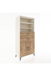Hyperion Dolap 4 Raflı 2 Çekmeceli 2 Kapaklı 88x44x195 - S60M006V3B