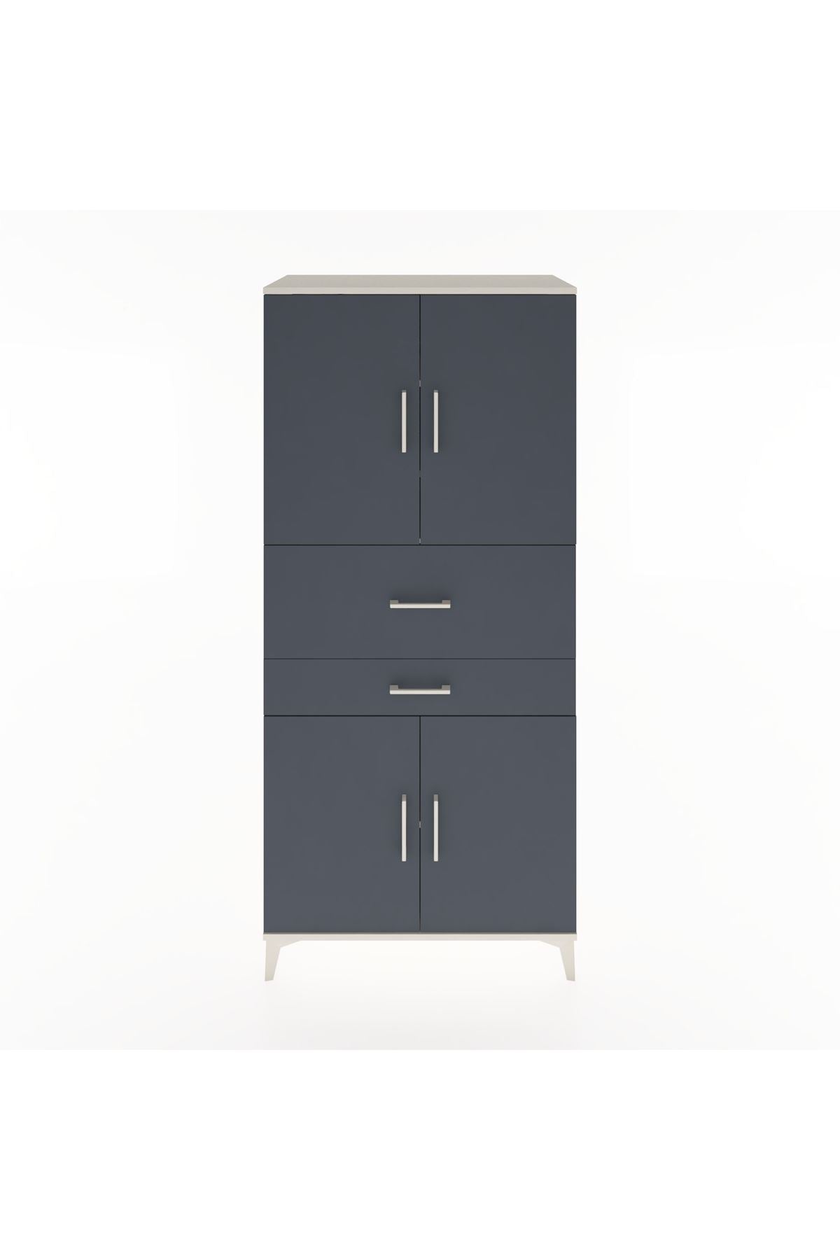 Hyperion Dolap 4 Raflı 2 Çekmeceli 4 Kapaklı 88x44x195 - S60M007V2B