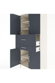 Hyperion Dolap 4 Raflı 2 Çekmeceli 4 Kapaklı 88x44x195 - S60M007V2B