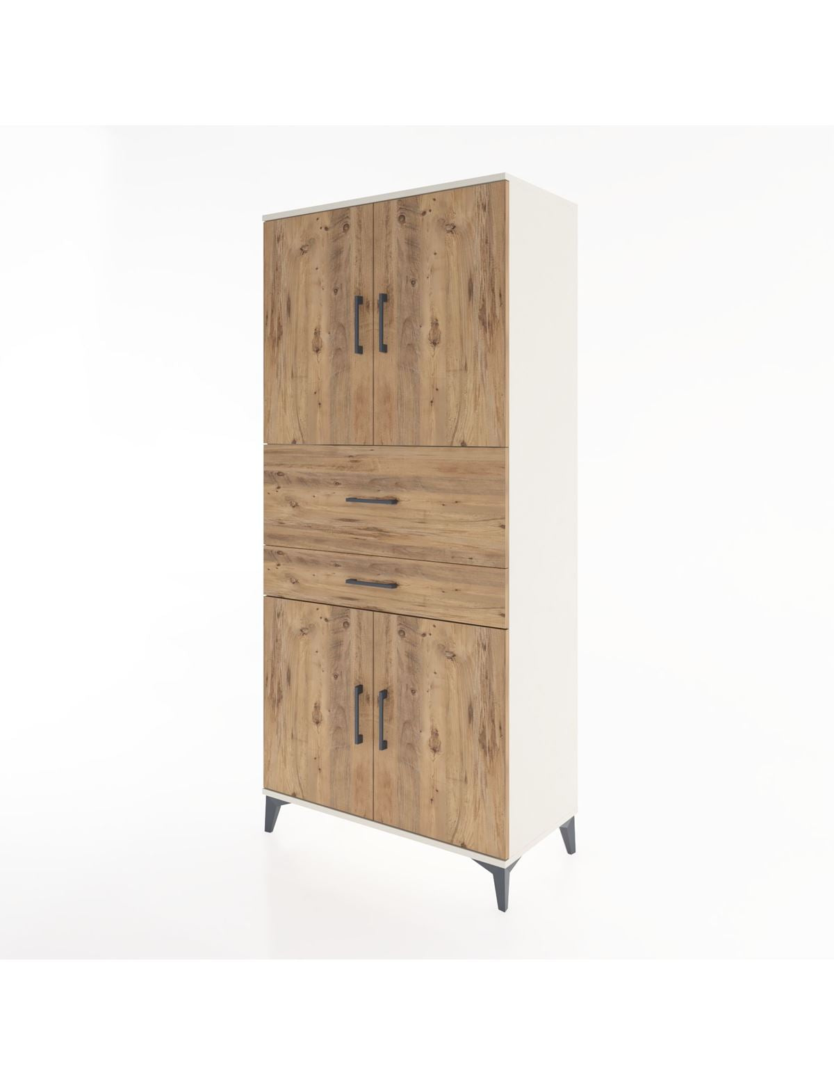 Hyperion Dolap 4 Raflı 2 Çekmeceli 4 Kapaklı 88x44x195 - S60M007V3B