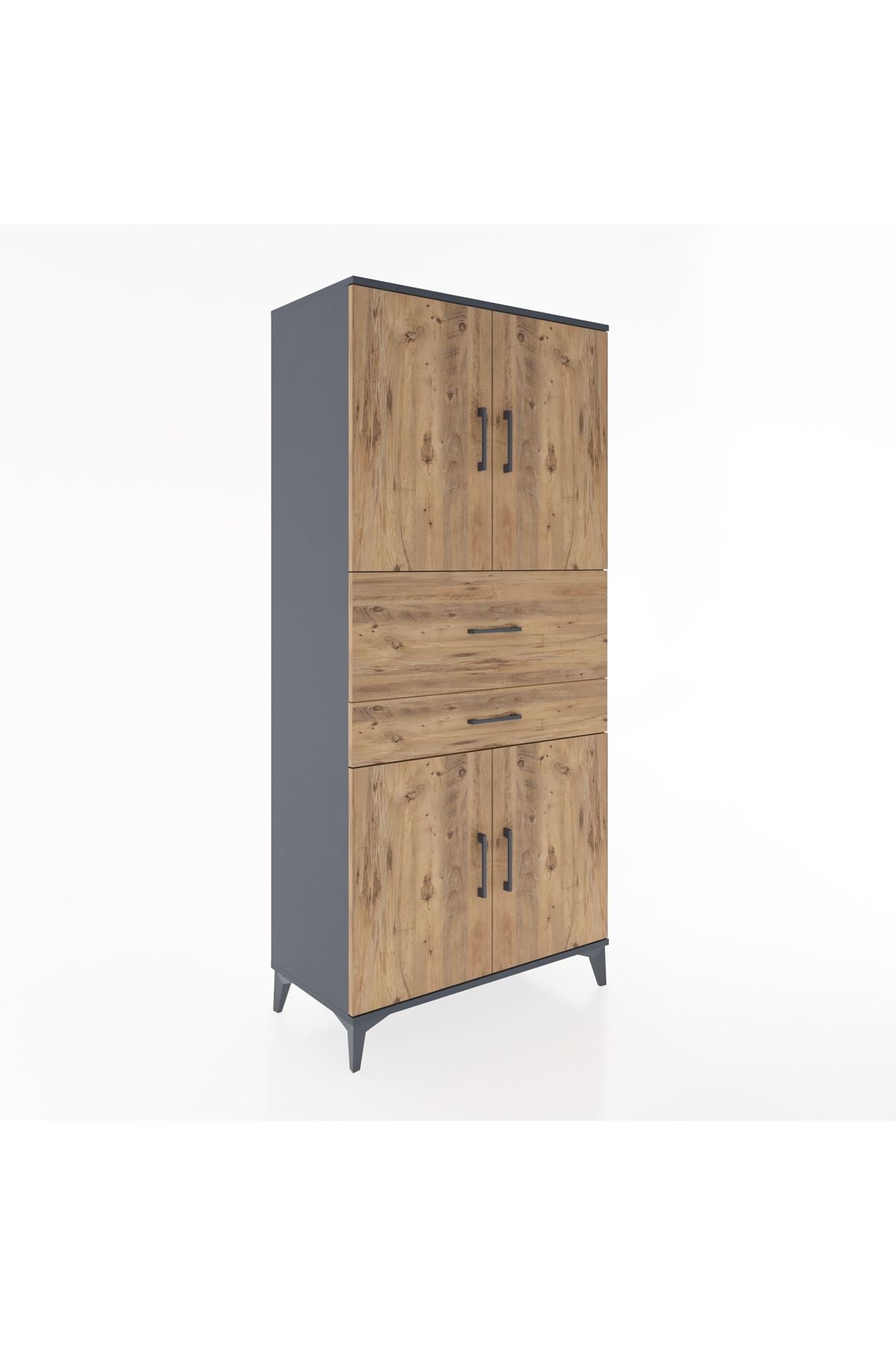 Hyperion Dolap 4 Raflı 2 Çekmeceli 4 Kapaklı 88x44x195 - S60M007V6B