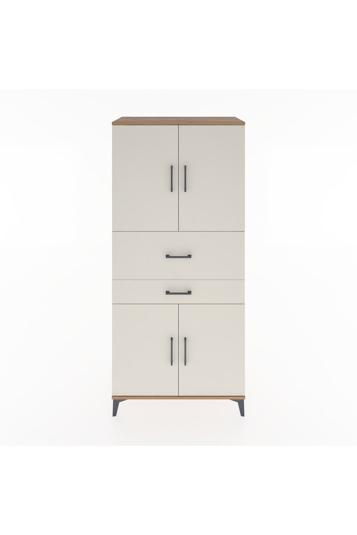 Hyperion Dolap 4 Raflı 2 Çekmeceli 4 Kapaklı 88x44x195 - S60M007V7B