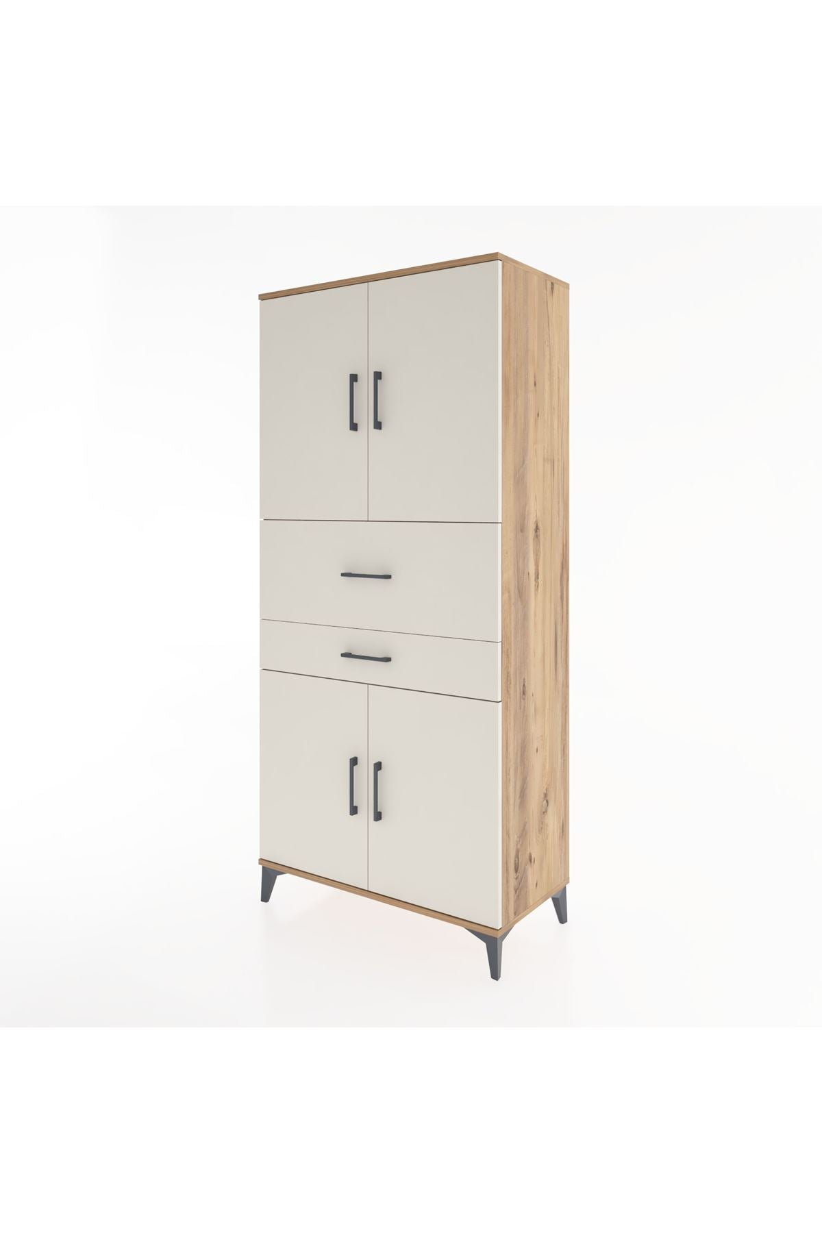 Hyperion Dolap 4 Raflı 2 Çekmeceli 4 Kapaklı 88x44x195 - S60M007V7B