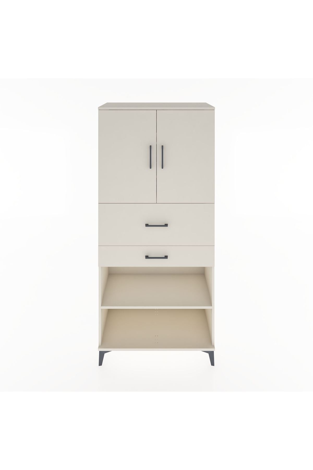 Hyperion Dolap 4 Raflı 2 Çekmeceli 2 Kapaklı 88x44x195 - S60M008V1B