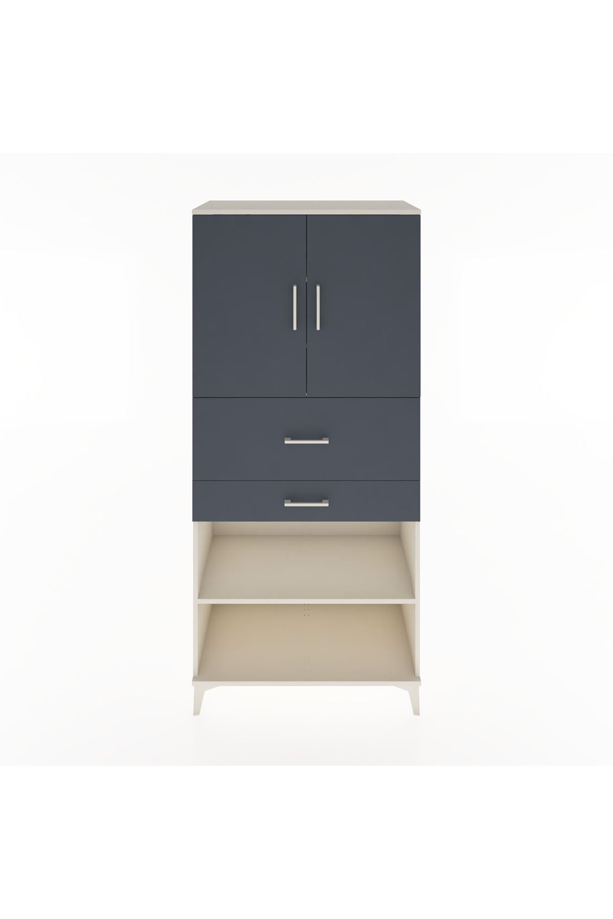 Hyperion Dolap 4 Raflı 2 Çekmeceli 2 Kapaklı 88x44x195 - S60M008V2B
