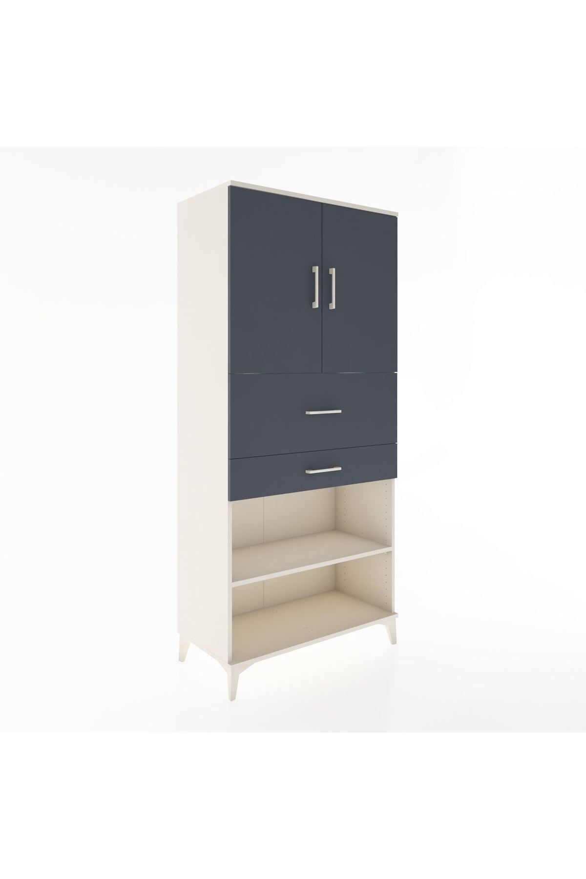 Hyperion Dolap 4 Raflı 2 Çekmeceli 2 Kapaklı 88x44x195 - S60M008V2B