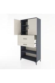 Hyperion Dolap 4 Raflı 2 Çekmeceli 2 Kapaklı 88x44x195 - S60M008V4B