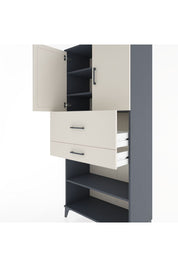 Hyperion Dolap 4 Raflı 2 Çekmeceli 2 Kapaklı 88x44x195 - S60M008V4B