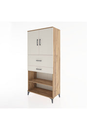 Hyperion Dolap 4 Raflı 2 Çekmeceli 2 Kapaklı 88x44x195 - S60M008V7B