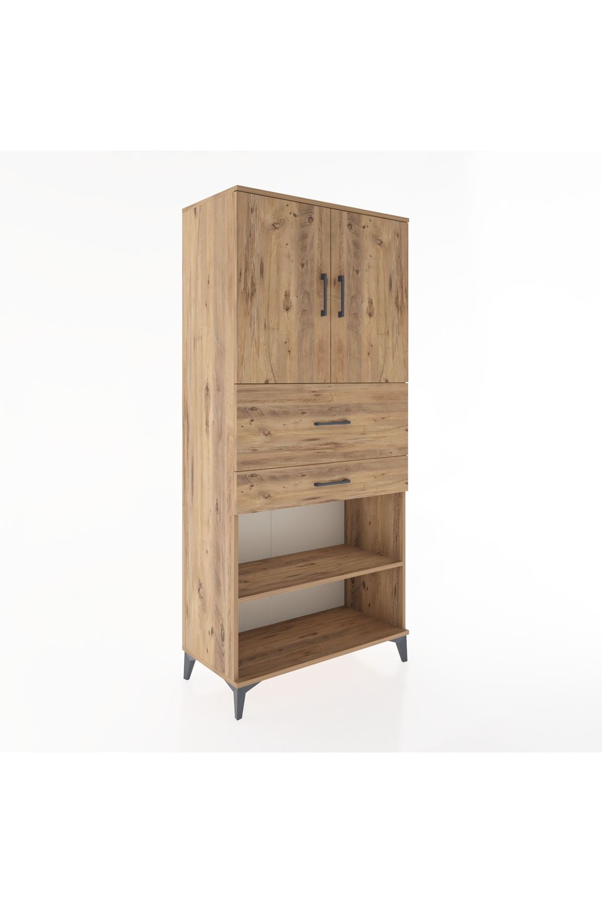 Hyperion Dolap 4 Raflı 2 Çekmeceli 2 Kapaklı 88x44x195 - S60M008V9B