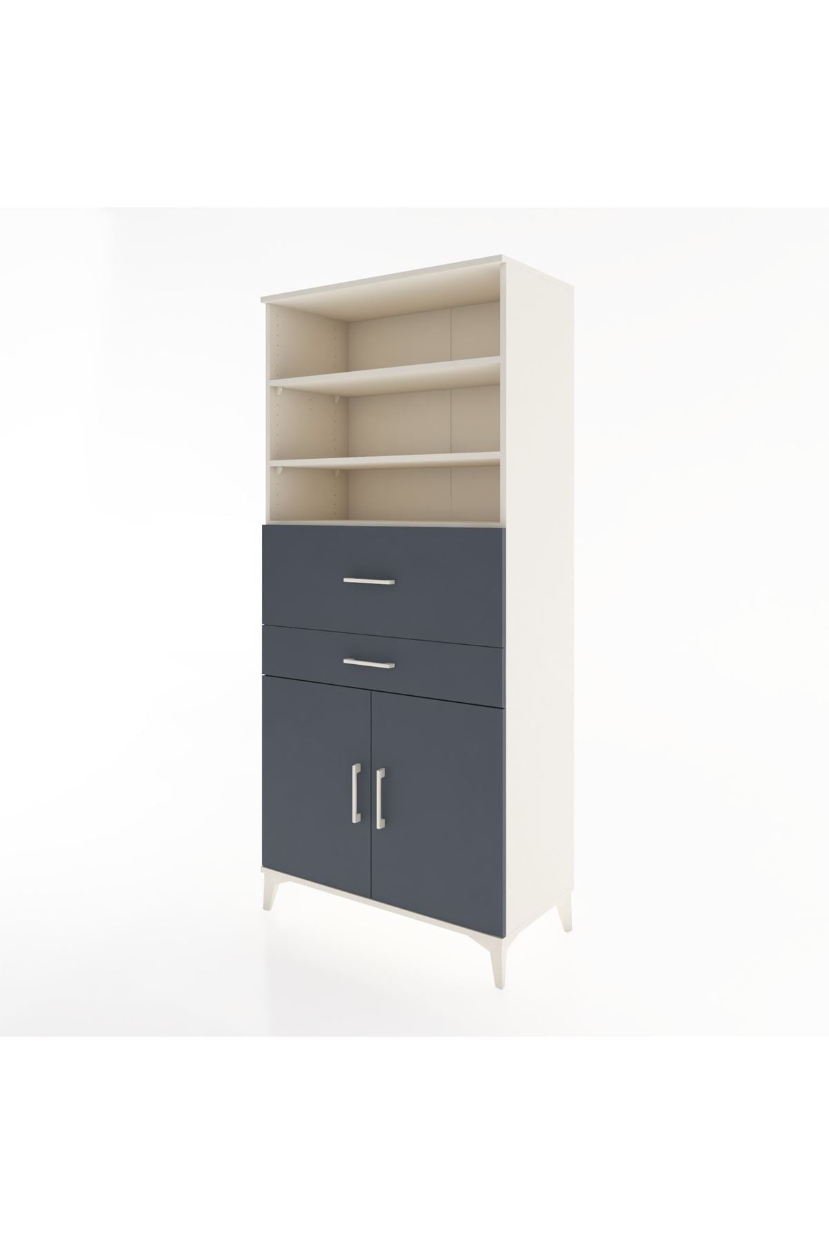 Hyperion Dolap 4 Raflı 2 Çekmeceli 2 Kapaklı 88x44x195 - S60M009V2B