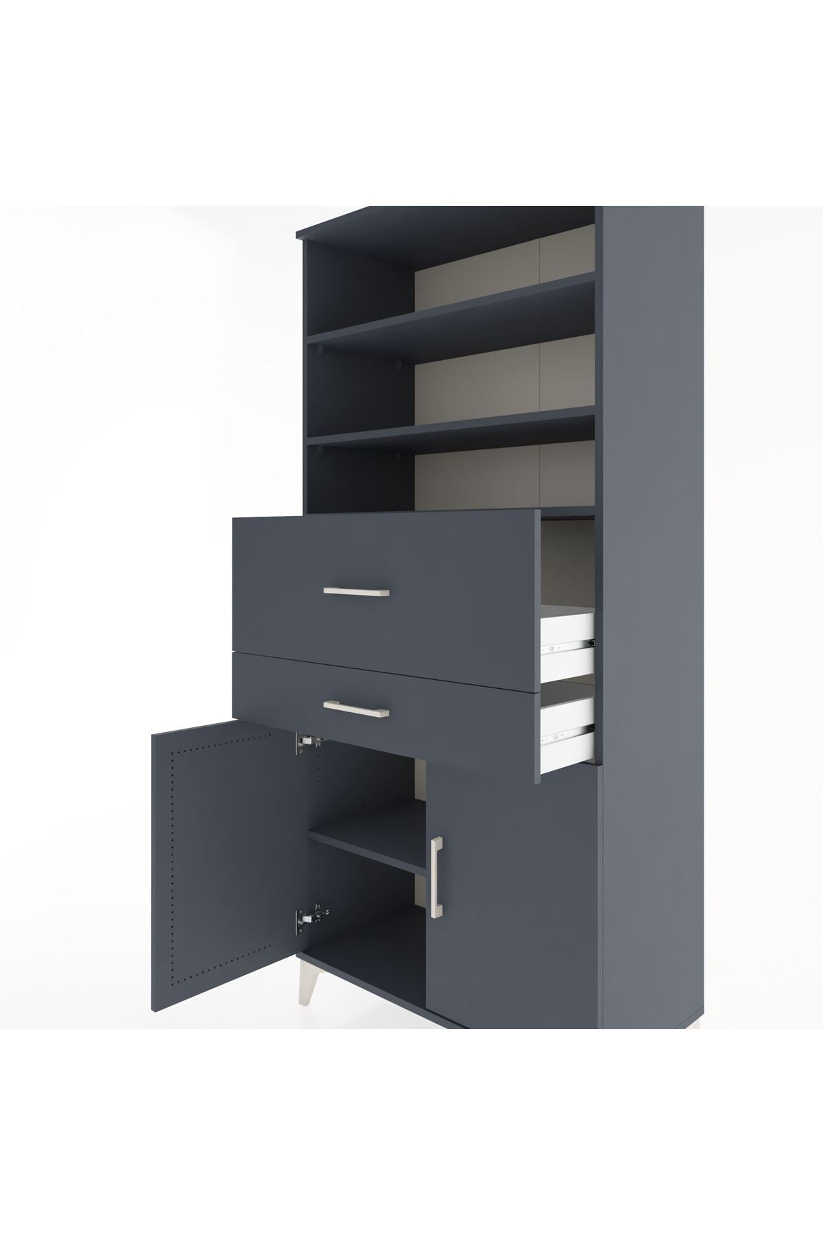 Hyperion Dolap 4 Raflı 2 Çekmeceli 2 Kapaklı 88x44x195 - S60M009V5B