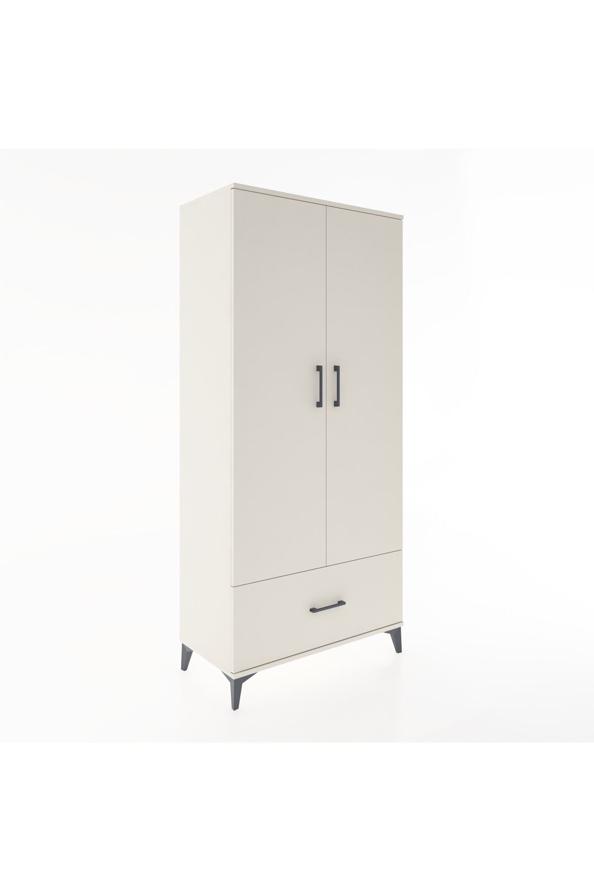 Hyperion Dolap 3 Raflı Tek Çekmeceli Tek Askılı 88x44x195 - S60M010V1B
