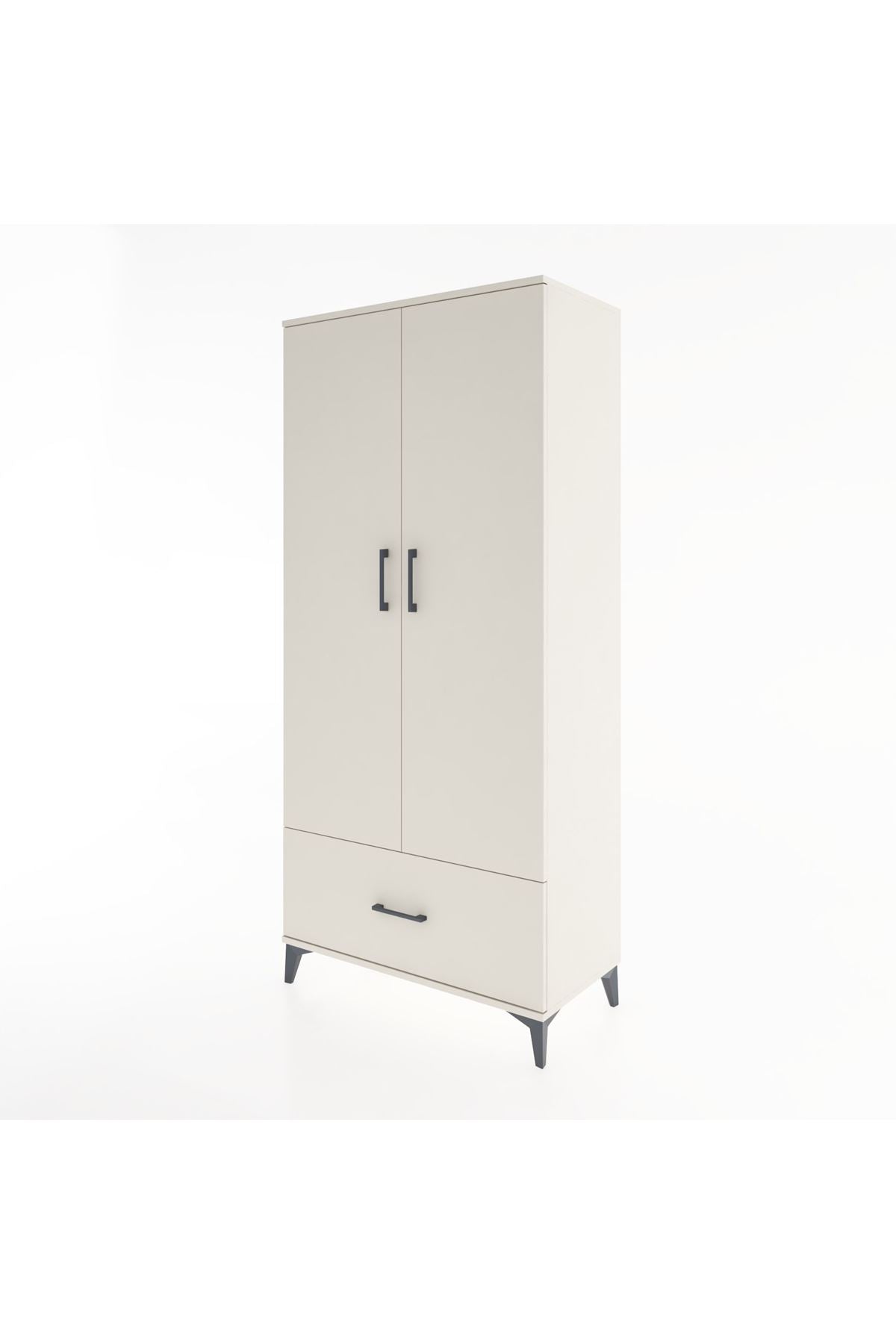 Hyperion Dolap 3 Raflı Tek Çekmeceli Tek Askılı 88x44x195 - S60M010V1B