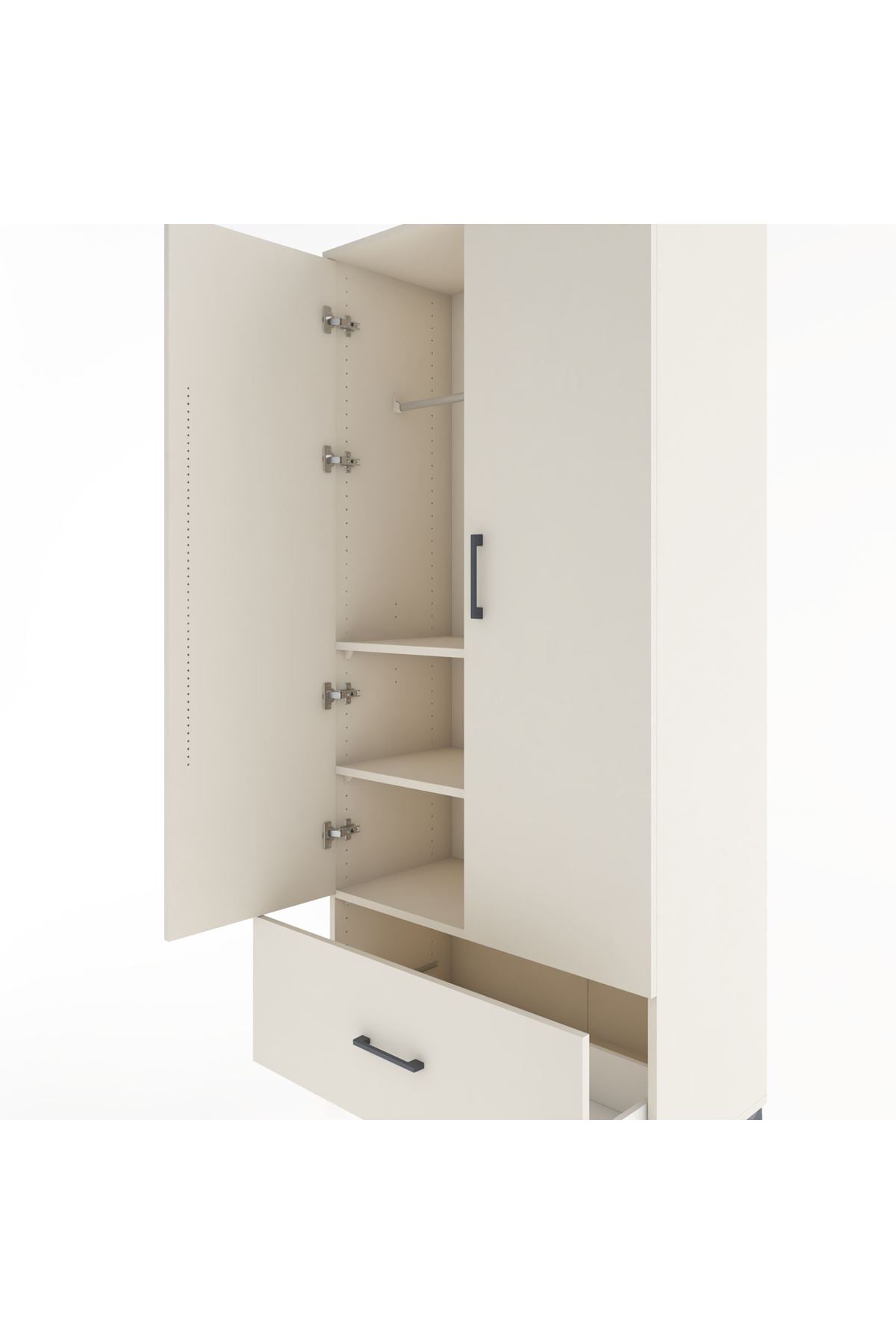 Hyperion Dolap 3 Raflı Tek Çekmeceli Tek Askılı 88x44x195 - S60M010V1B