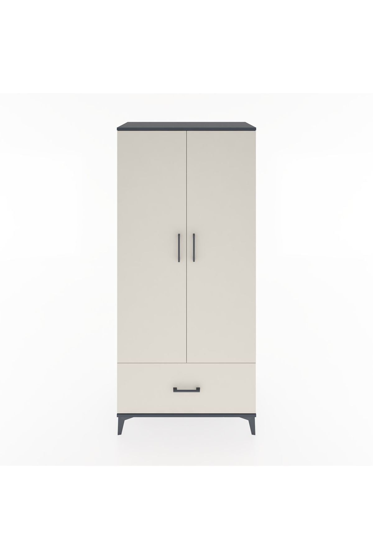 Hyperion Dolap 3 Raflı Tek Çekmeceli Tek Askılı 88x44x195 - S60M010V4B