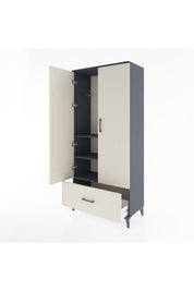 Hyperion Dolap 3 Raflı Tek Çekmeceli Tek Askılı 88x44x195 - S60M010V4B