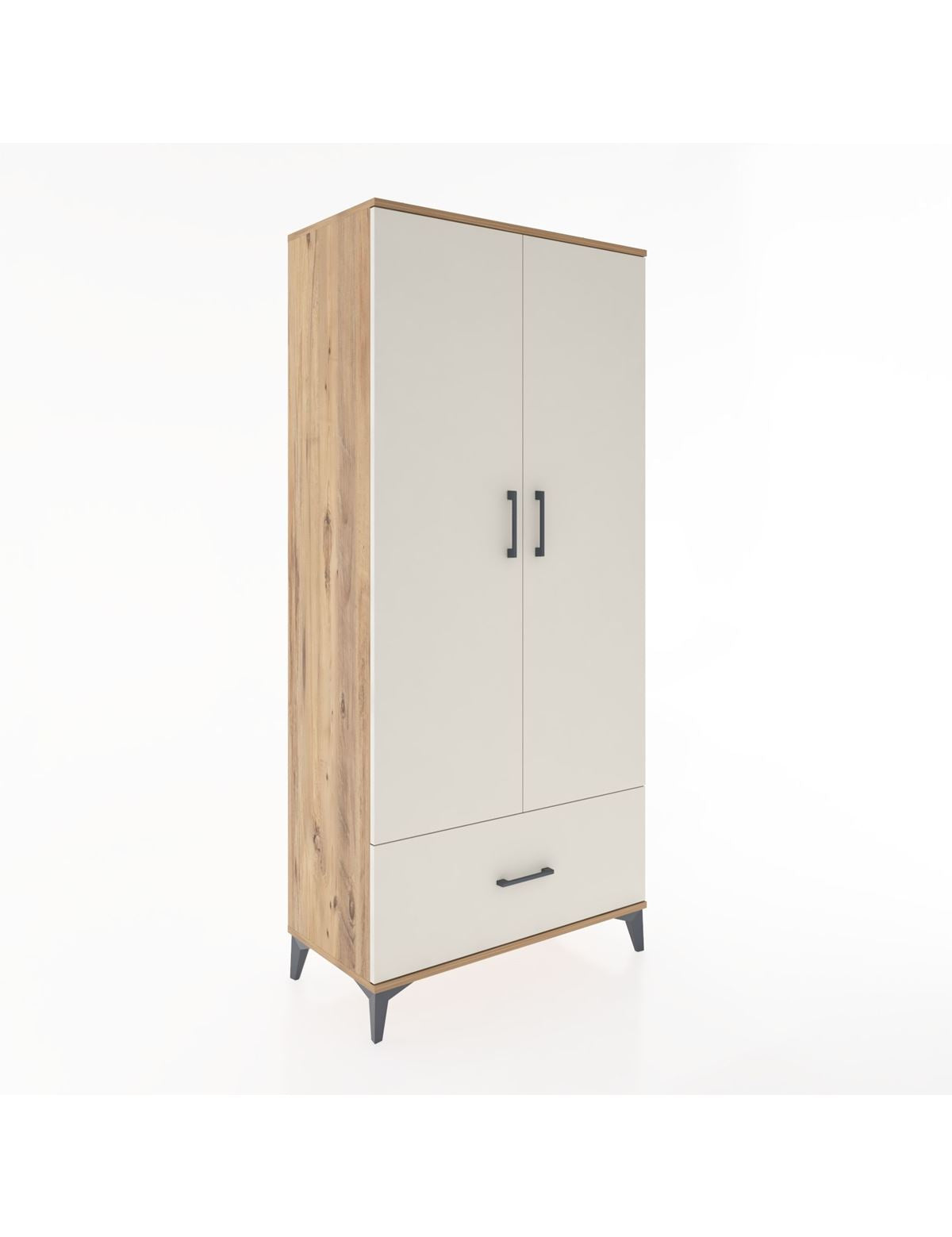 Hyperion Dolap 3 Raflı Tek Çekmeceli Tek Askılı 88x44x195 - S60M010V7B
