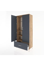 Hyperion Dolap 3 Raflı Tek Çekmeceli Tek Askılı 88x44x195 - S60M010V8B