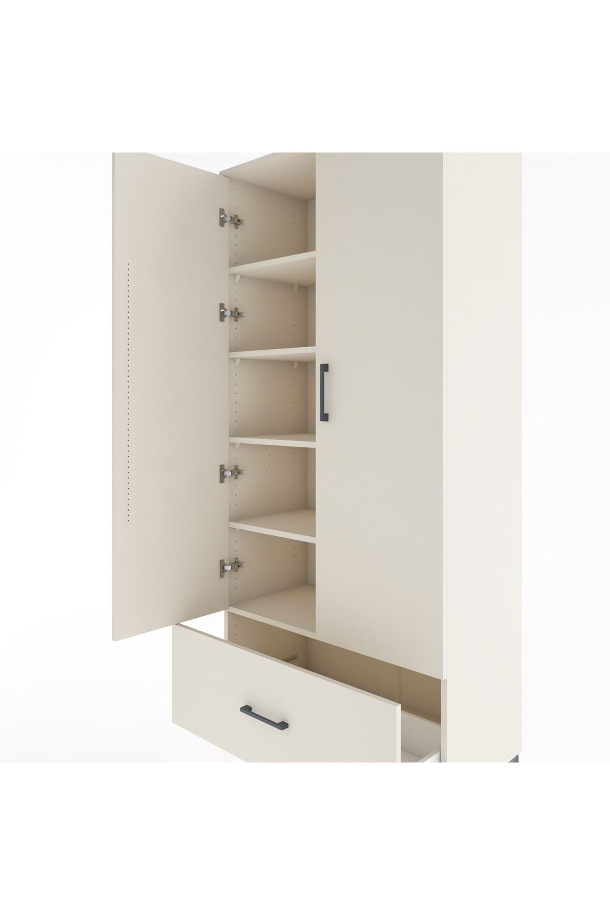 Hyperion Dolap 5 Raflı Tek Çekmeceli 2 Kapaklı 88x44x195 - S60M011V1B